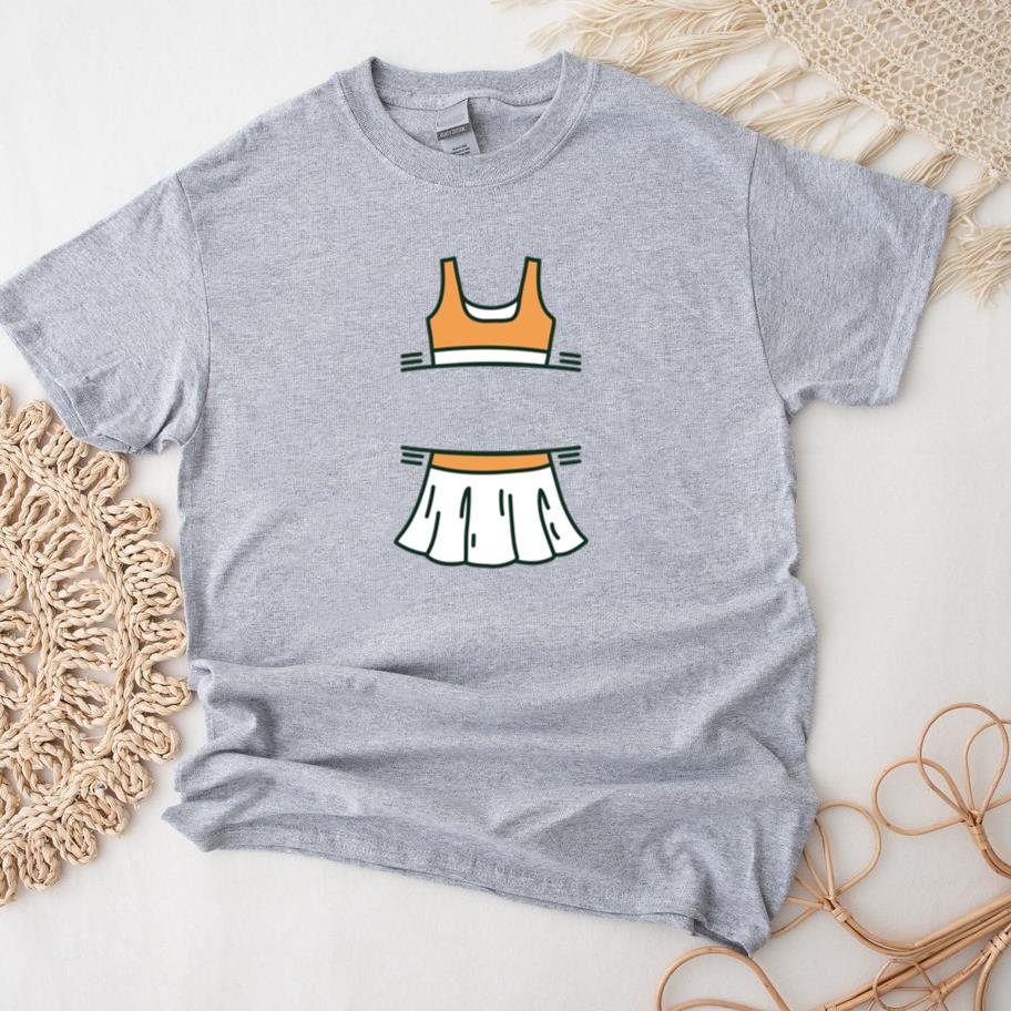 Orange And White Tennis Skirt T-Shirt