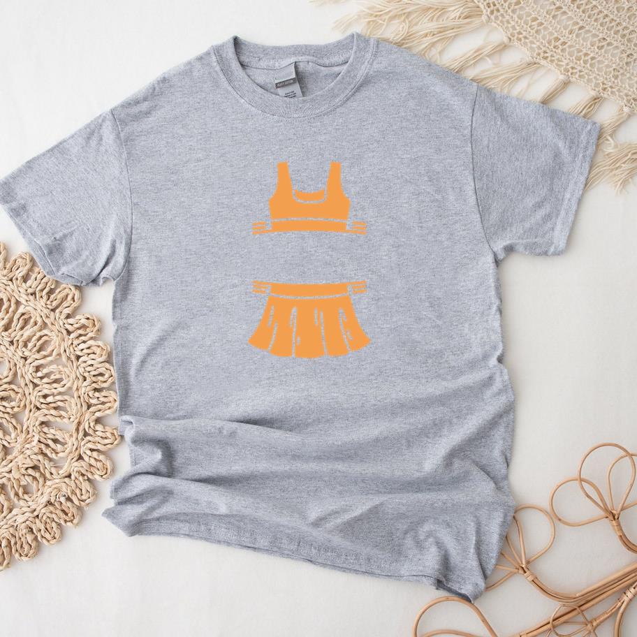 Orange Tennis Top And Skirt Label T-Shirt