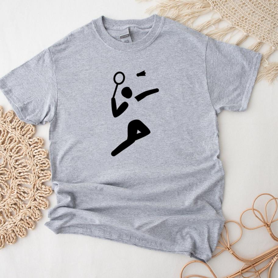 Person Playing Tennis Sport Pictogram Badminton T-Shirt