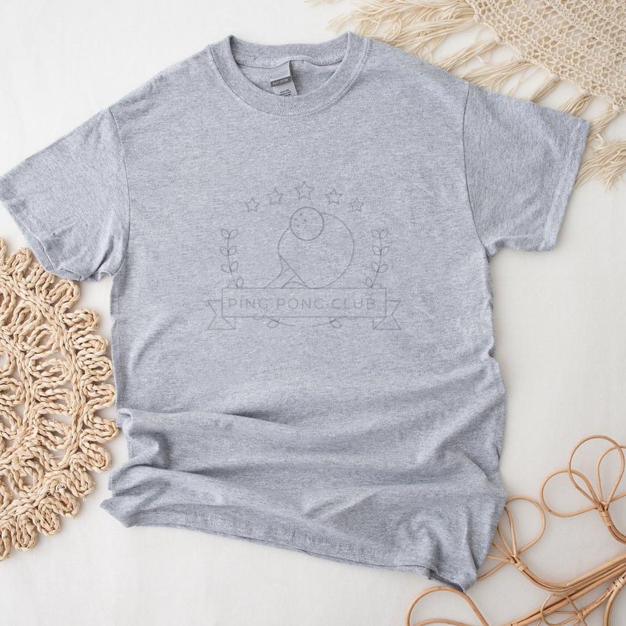 Ping Pong Club Tennis Ball Racket Star Branch Badge Line T-Shirt