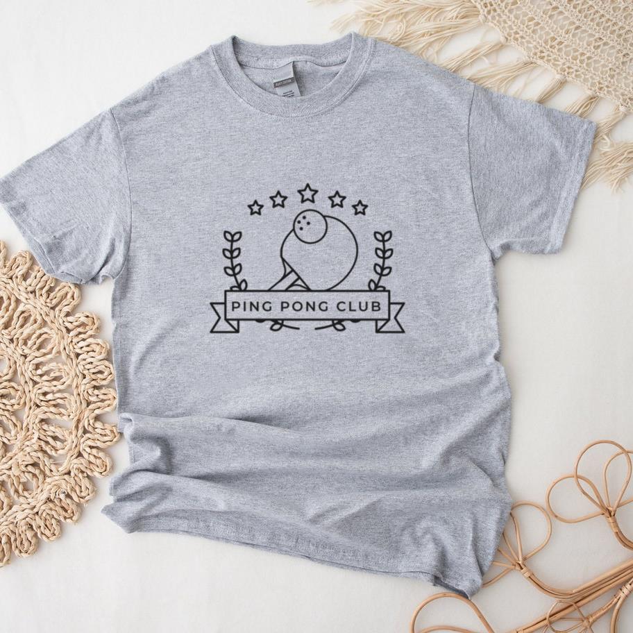 Ping Pong Club Tennis Ball Racket Star Branch Badge Stroke T-Shirt