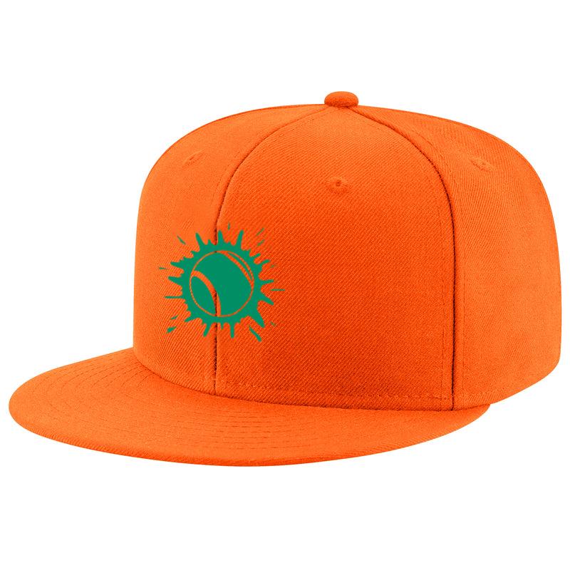 Tennis Ball Cut Out Doodle On Green Paint Splatter Cap